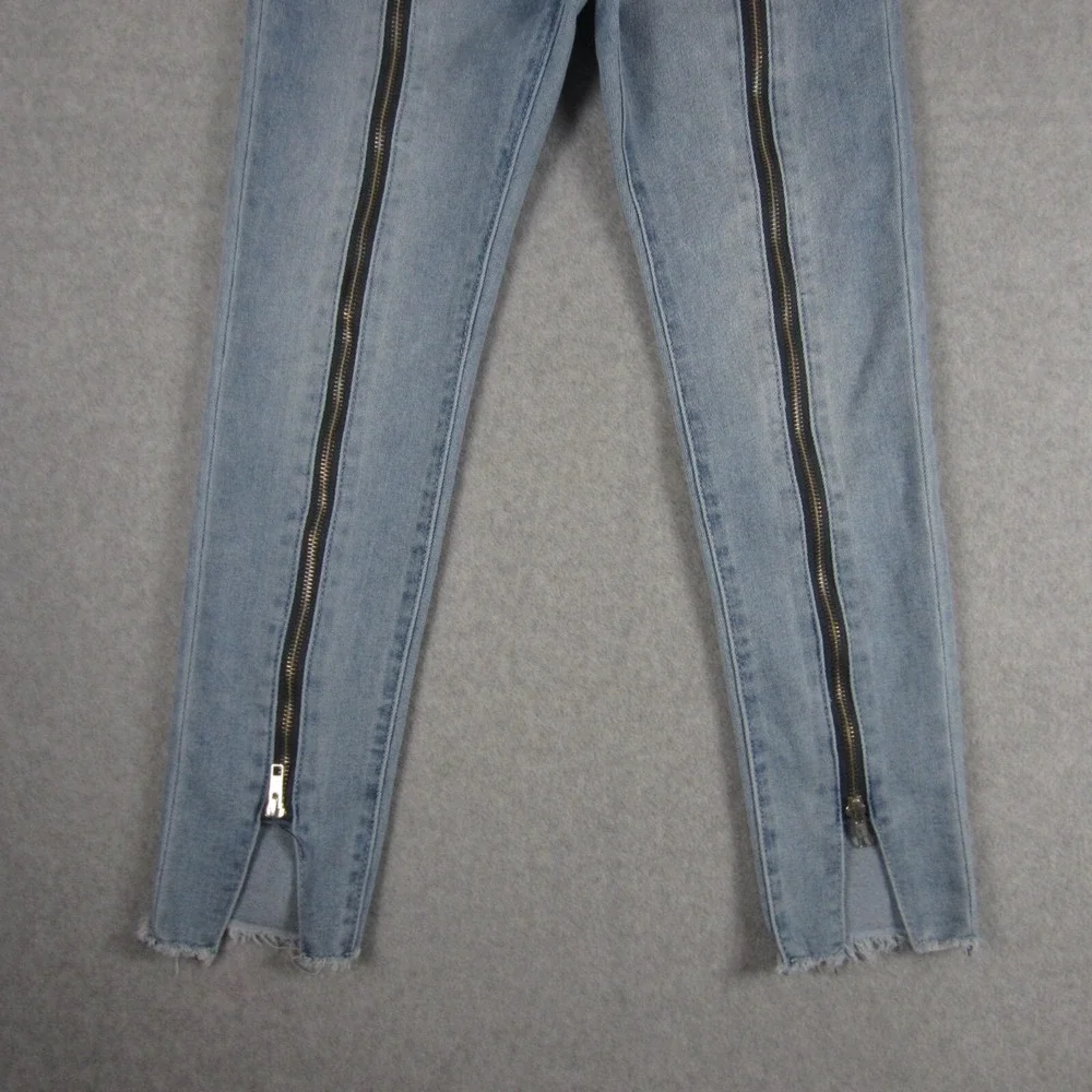 7 For All Mankind Jeans Girls 14 Luxe‎ Vintage Ankle Skinny Zip Front Moto Denim